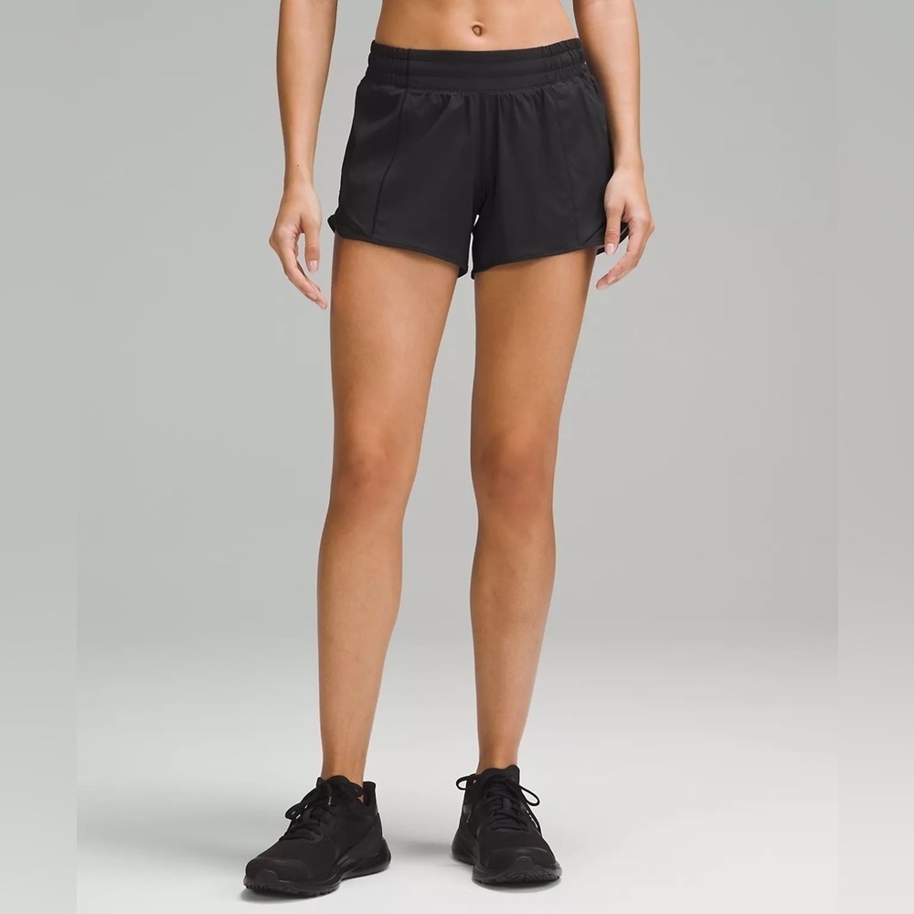 NEW Lululemon Athletica Black Athletic Shorts Lightweight Elastic Waist